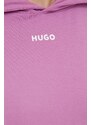 Φούτερ lounge HUGO χρώμα: μοβ, με κουκούλα
