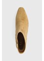 Σουέτ μπότες Lauren Ralph Lauren Willa γυναικείες, χρώμα: μπεζ, 802912366001 F3802912366001