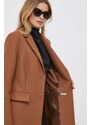 Μάλλινο παλτό Tommy Hilfiger χρώμα: καφέ