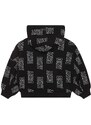 Παιδική βαμβακερή μπλούζα DKNY χρώμα: μαύρο, με κουκούλα
