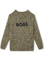 Παιδικό πουλόβερ από μείγμα μαλλιού BOSS χρώμα: πράσινο