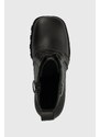 Δερμάτινες μπότες Tommy Jeans TJW HIGH HEEL LACE UP BOOT γυναικείες, χρώμα: μαύρο, EN0EN02408 F3EN0EN02408