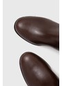 Δερμάτινες μπότες Lauren Ralph Lauren Bridgette γυναικείες, χρώμα: καφέ, 802908350003 F3802908350003