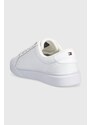 Δερμάτινα αθλητικά παπούτσια Tommy Hilfiger GOLDEN HW COURT SNEAKER χρώμα: άσπρο, FW0FW07560