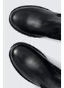 Δερμάτινες μπότες τσέλσι Tommy Jeans TJW LONG CHELSEA BOOT γυναικείες, χρώμα: μαύρο, EN0EN02315 F3EN0EN02315