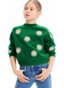 Παιδικό πουλόβερ από μείγμα μαλλιού Desigual χρώμα: πράσινο