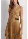 RALPH LAUREN Φορεμα Foiled Mtl Chiffon-Cocktail W/ Trim 253919399002 classic camel/gold foil