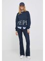 Βαμβακερή μπλούζα Pepe Jeans Victoria γυναικεία, χρώμα: ναυτικό μπλε