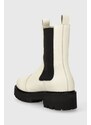 Δερμάτινες μπότες τσέλσι Tommy Jeans TJW URBAN CHELSEA γυναικείες, χρώμα: άσπρο, EN0EN02298 F3EN0EN02298