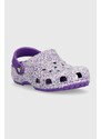 Παιδικές παντόφλες Crocs CLASSIC GLITTER CLOG χρώμα: μοβ