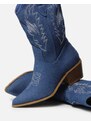 INSHOES Cowboy χαμηλές μπότες με κεντητό σχέδιο Τζιν