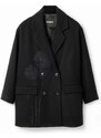 Παλτό Desigual χρώμα: μαύρο