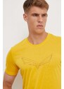 Αθλητικό μπλουζάκι Salewa Pure Eagle Frame Dry χρώμα: κίτρινο
