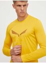 Αθλητικό μακρυμάνικο Salewa Solidlogo χρώμα: κίτρινο