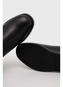 Δερμάτινες μπότες Tommy Hilfiger ELEVATED ESSENT THERMO LONGBOOT γυναικείες, χρώμα: μαύρο, FW0FW07484 F3FW0FW07484