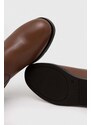 Δερμάτινες μπότες Tommy Hilfiger ELEVATED ESSENT THERMO LONGBOOT γυναικείες, χρώμα: καφέ, FW0FW07484 F3FW0FW07484