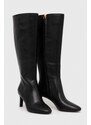 Δερμάτινες μπότες Lauren Ralph Lauren Caelynn II γυναικείες, χρώμα: μαύρο, 802908343002 F3802908343002