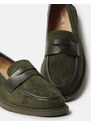 ideal Basic μονόχρωμα flat loafers με ελαστική σόλα Χακί