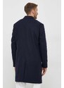 Μάλλινο παλτό Calvin Klein χρώμα: ναυτικό μπλε