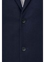 Μάλλινο παλτό Calvin Klein χρώμα: ναυτικό μπλε