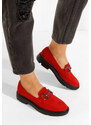 Zapatos Μοκασίνια γυναικεια δερματινα κοκκινο Duquesa