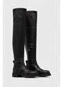 Μπότες Tommy Hilfiger STRETCH MONOCHROMATIC LONGBOOT χρώμα: μαύρο, FW0FW07611 F3FW0FW07611