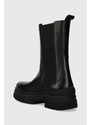 Δερμάτινες μπότες τσέλσι Tommy Hilfiger ESSENTIAL LEATHER CHELSEA BOOT γυναικείες, χρώμα: μαύρο, FW0FW07490 F3FW0FW07490