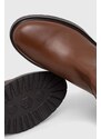 Δερμάτινες μπότες Tommy Hilfiger CASUAL ESSENTIAL BELT LONGBOOT γυναικείες, χρώμα: καφέ, FW0FW07480 F3FW0FW07480