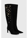 Μπότες σούετ Pinko Lehar γυναικείες, χρώμα: μαύρο, 102027 A18V Z99 F3102027 A18V Z99
