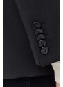 Μάλλινο μπουφάν HUGO χρώμα: μαύρο