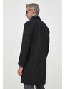 Παλτό από μείγμα μαλλιού Sisley χρώμα: μαύρο