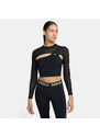 Nike Pro Γυναικεία Crop Μπλούζα με Μακρύ Μανίκι