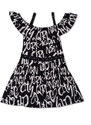 Nathkids By Tuc Tuc Φόρεμα σε Μαύρο Χρώμα με Άσπρα Γράμματα KG04D601X1
