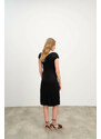 Vamp γυναικείο φόρεμα plus size μαύρο viscose regular fit 16522-ps