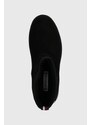Δερμάτινες μπότες χιονιού Tommy Hilfiger METALLIC SUEDE SNOWBOOT χρώμα: μαύρο, FW0FW07850