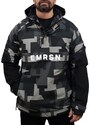 Emerson - 232.EM10.61 - Olive/Black - Hooded Pullover Jacket - Μπουφάν