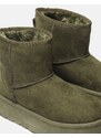 INSHOES Suede δίσολα μποτάκια με γουνάκι Χακί