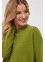 Μάλλινο πουλόβερ Sisley γυναικεία, χρώμα: πράσινο