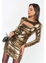 DeCoro Φόρεμα Mini Metallic Cut Out - ΧΡΥΣΟ