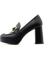 LEATHER HIGH HEEL LOAFERS WOMEN MOURTZI