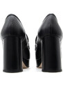 LEATHER HIGH HEEL LOAFERS WOMEN MOURTZI