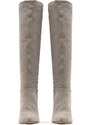 SUEDE LEATHER MID HEEL HIGH BOOTS WOMEN PAOLA FERRI