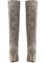SUEDE LEATHER MID HEEL HIGH BOOTS WOMEN PAOLA FERRI