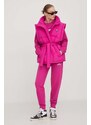 Αμάνικο μπουφάν HUGO χρώμα: ροζ