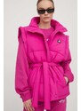 Αμάνικο μπουφάν HUGO χρώμα: ροζ