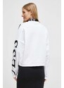 Βαμβακερή μπλούζα Guess γυναικεία, χρώμα: άσπρο