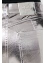 Παντελόνι Guess χρώμα: ασημί