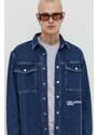 Τζιν πουκάμισο Karl Lagerfeld Jeans ανδρικό, χρώμα: ναυτικό μπλε