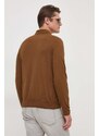 Βαμβακερό πουλόβερ BOSS χρώμα: καφέ
