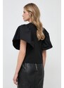 Βαμβακερή μπλούζα Karl Lagerfeld χρώμα: μαύρο